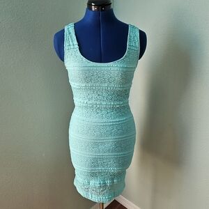 Forever 21 Aqua Textured Sleeveless Mini Dress